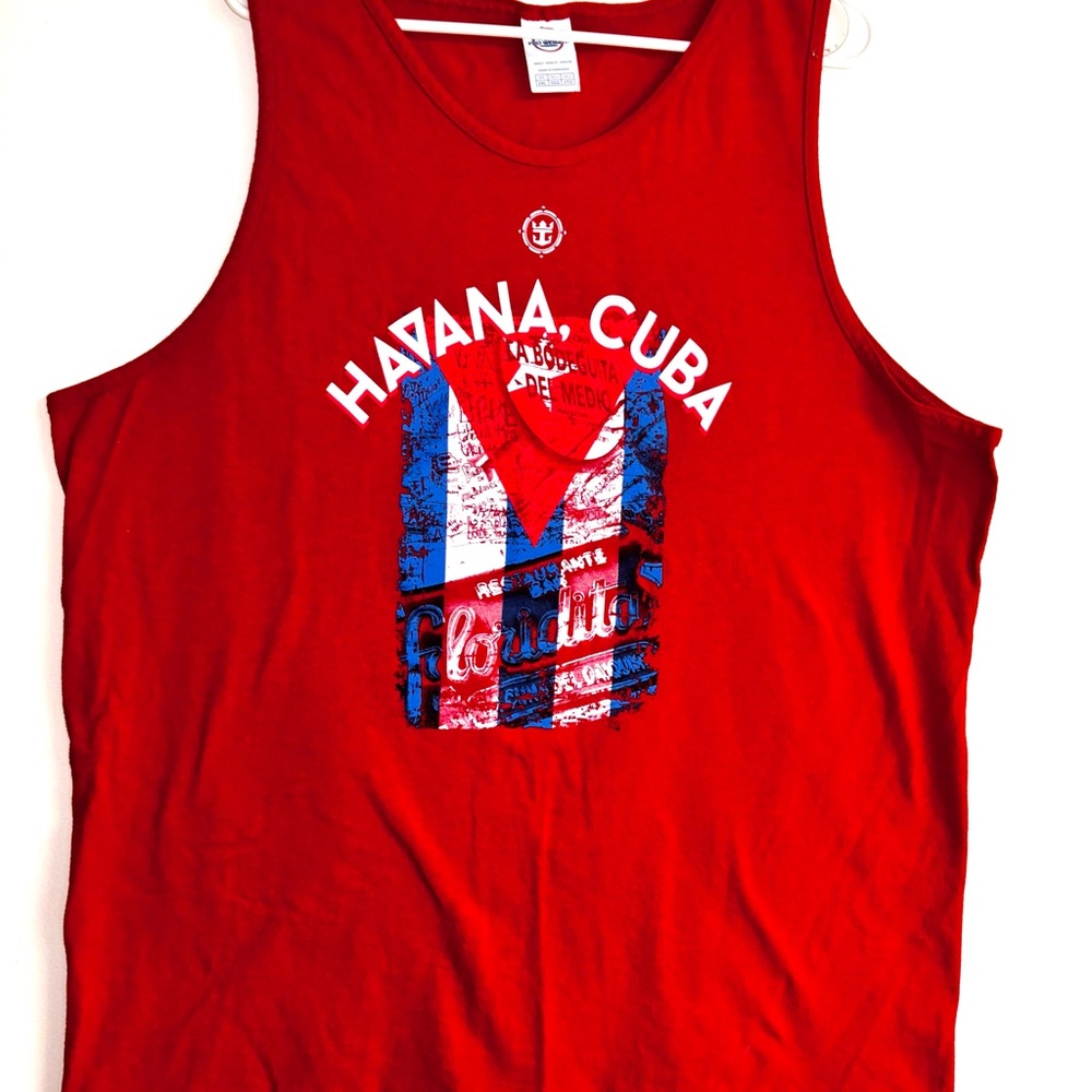Red Havana Cuba Royal Caribbean Men’s Tank Top Shirt 2XL